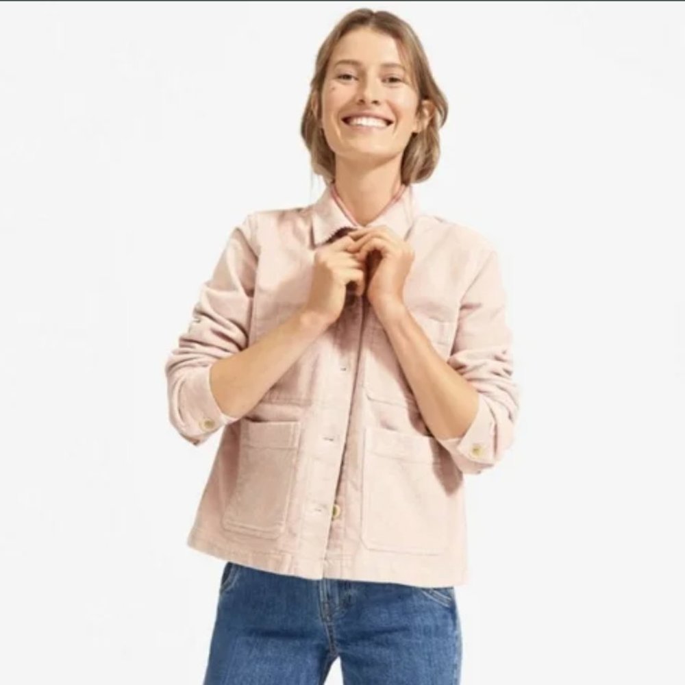 Everlane Corduroy Chore Jacket in Dusty Lilac